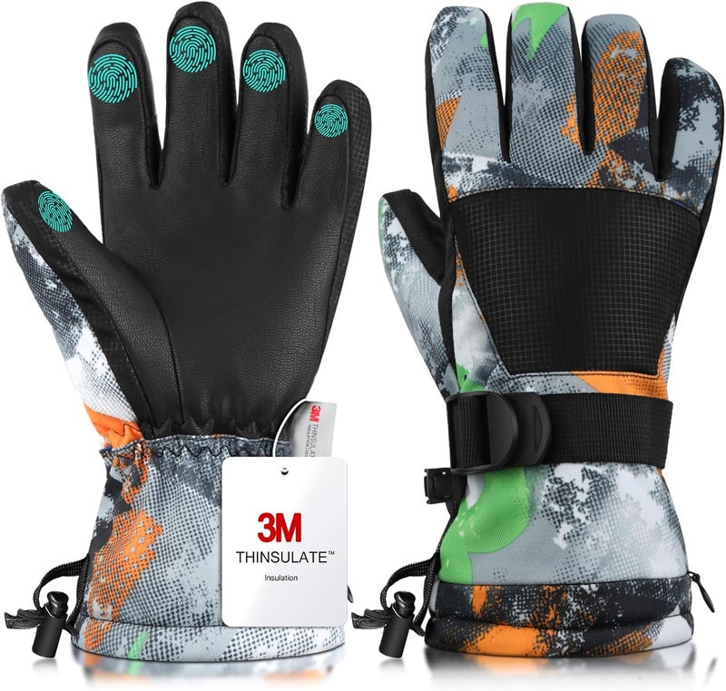 Odtmger Ski Gloves,Winter Waterproof & Warm Snow Gloves for Parent Child Kids-Skiing,Cycling,Motorcycle,Running - Image 1